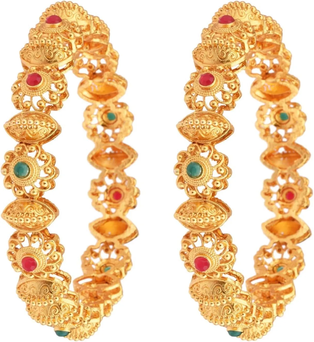 Efulgenz Indian Style Bollywood Gold Plated Rhinestone Crystal Bridal Wedding Bracelet Bangle Set Jewelry