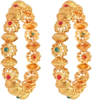 Efulgenz Indian Style Bollywood Gold Plated Rhinestone Crystal Bridal Wedding Bracelet Bangle Set Jewelry