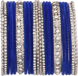Efulgenz Indian Wedding Bridal Bangle Set for Women Rhinestone Kundan Crystal Velvet Traditional Bangle Bracelet Bollywood Jewelry