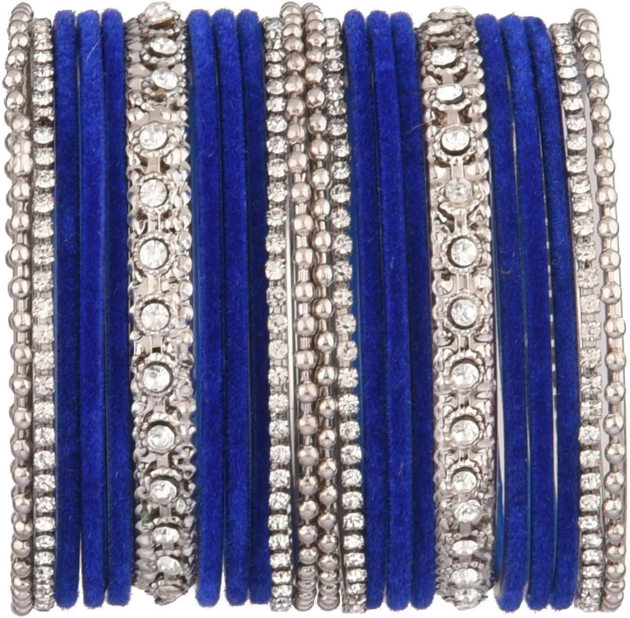 Efulgenz Indian Wedding Bridal Bangle Set for Women Rhinestone Kundan Crystal Velvet Traditional Bangle Bracelet Bollywood Jewelry