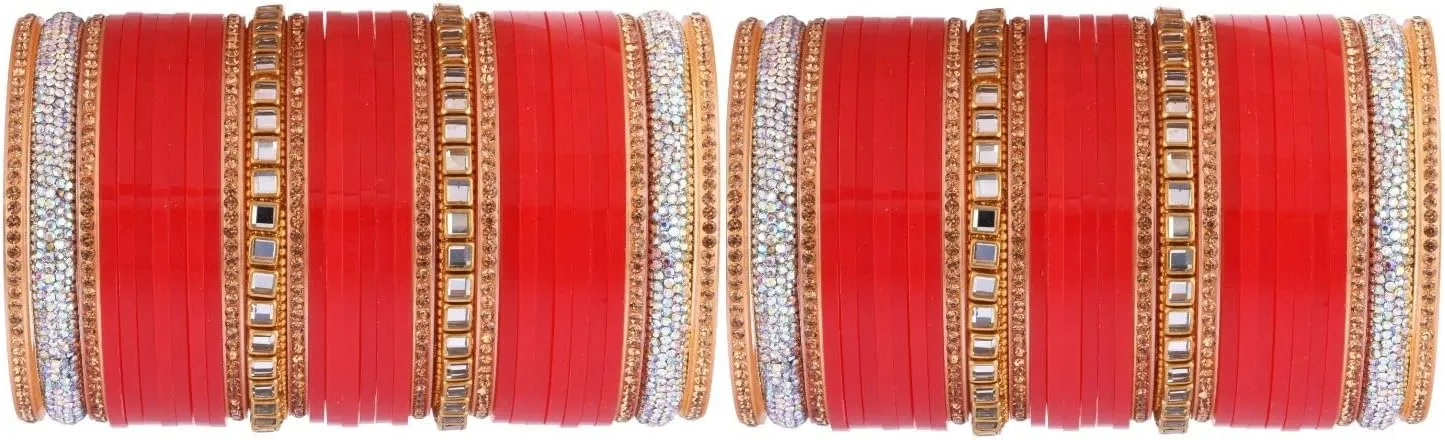 Efulgenz Indian Wedding Bridal Bangles Traditional Rhinestone CZ Crystal Bridal Bracelet Bangle Set for Women