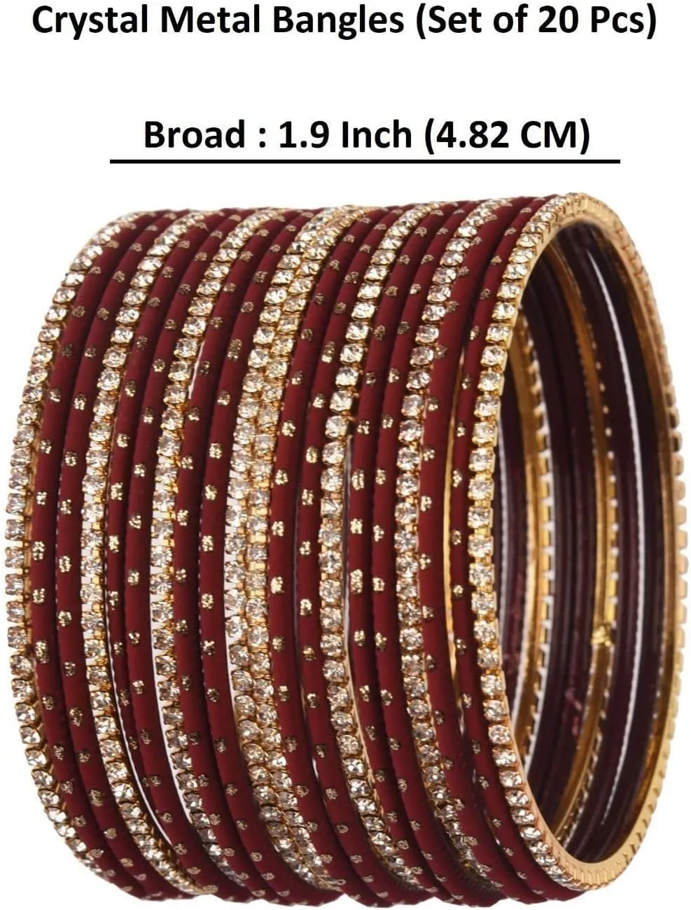 Efulgenz Rhinestone Bangles Crystal Bangles for Women Indian Bollywood Bangle Set Indian Wedding Bangles Rhinestone CZ Plain Metal Bracelet Bangle Jewelry for Women