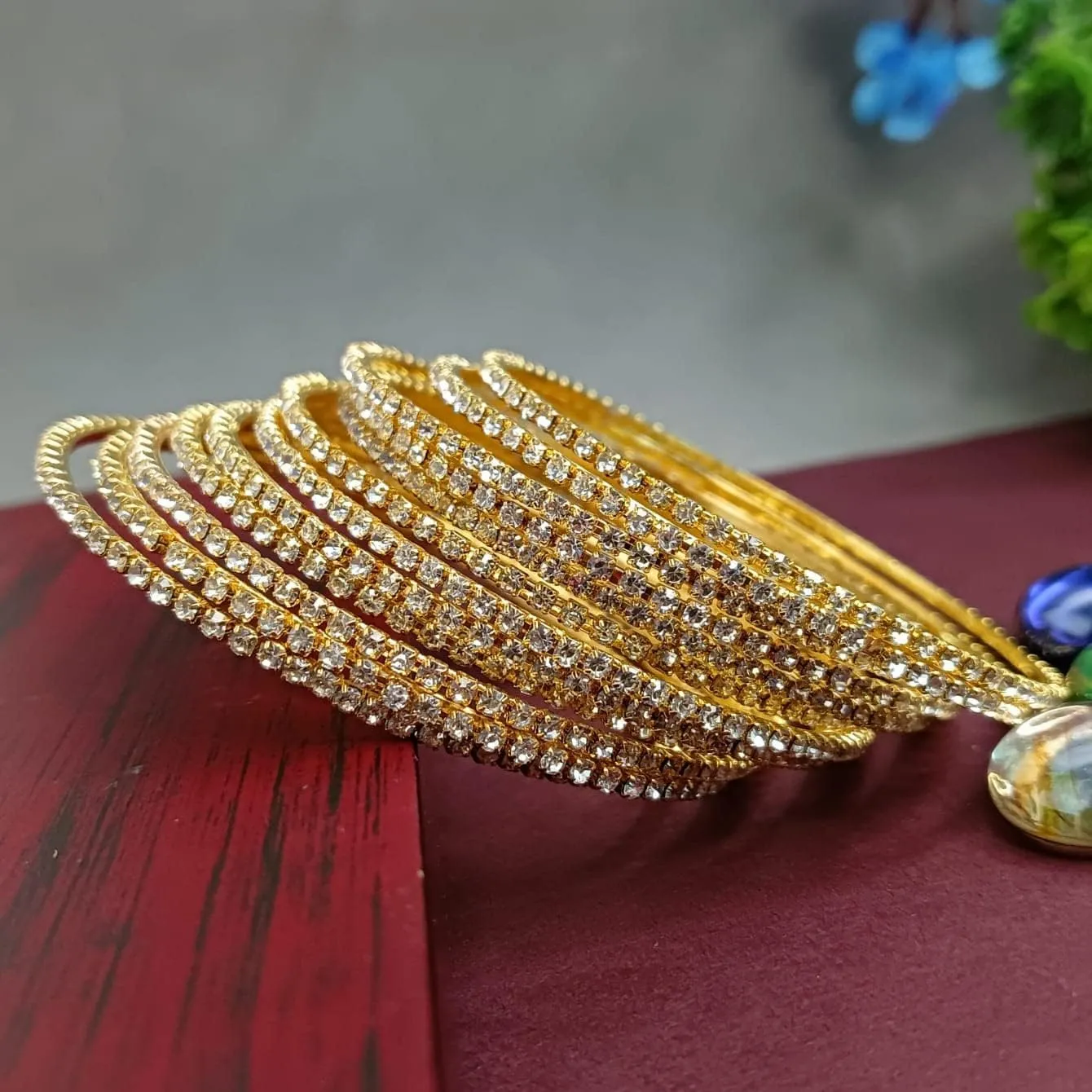 Efulgenz Rhinestone Bracelet Indian CZ Crystal Bangle Wedding Bridal Jewelry Bollywood Bangles for Women