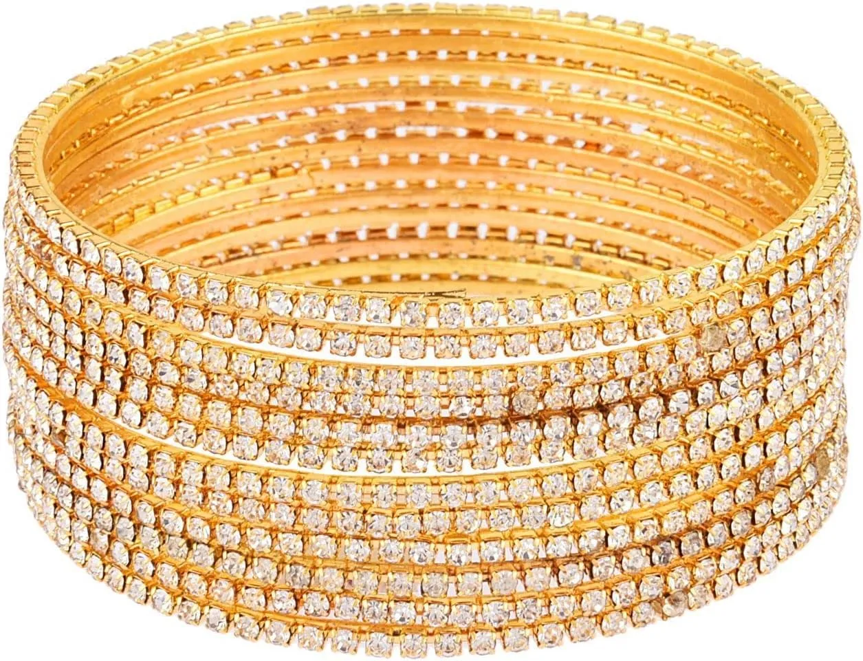 Efulgenz Rhinestone Bracelet Indian CZ Crystal Bangle Wedding Bridal Jewelry Bollywood Bangles for Women