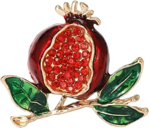 Enamel Fruit Brooch for Women Rhinestones Fruit Lapel Pin Elegant Fruit Brooches Jewelry Gift, Perfect for Dresses Hat Bag