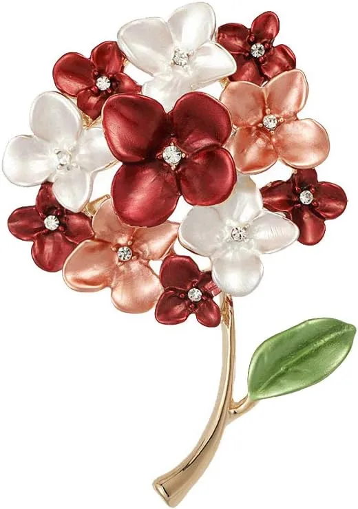 Enamel Purple Lilac Flower Brooches Women Collar Hydrangea Weddings Brooch Pins