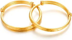 Ethlyn 2pcs/lot 18K Gold Plated Girls Boys Cuff Bangles Bracelet Birthday Gifts for little boys
