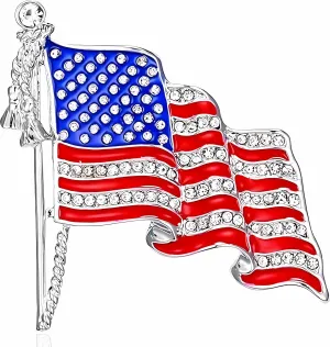 Exquisite American flag brooch pins for women USA flag pin lapel us brooches pins for men Patriotic medal brooches