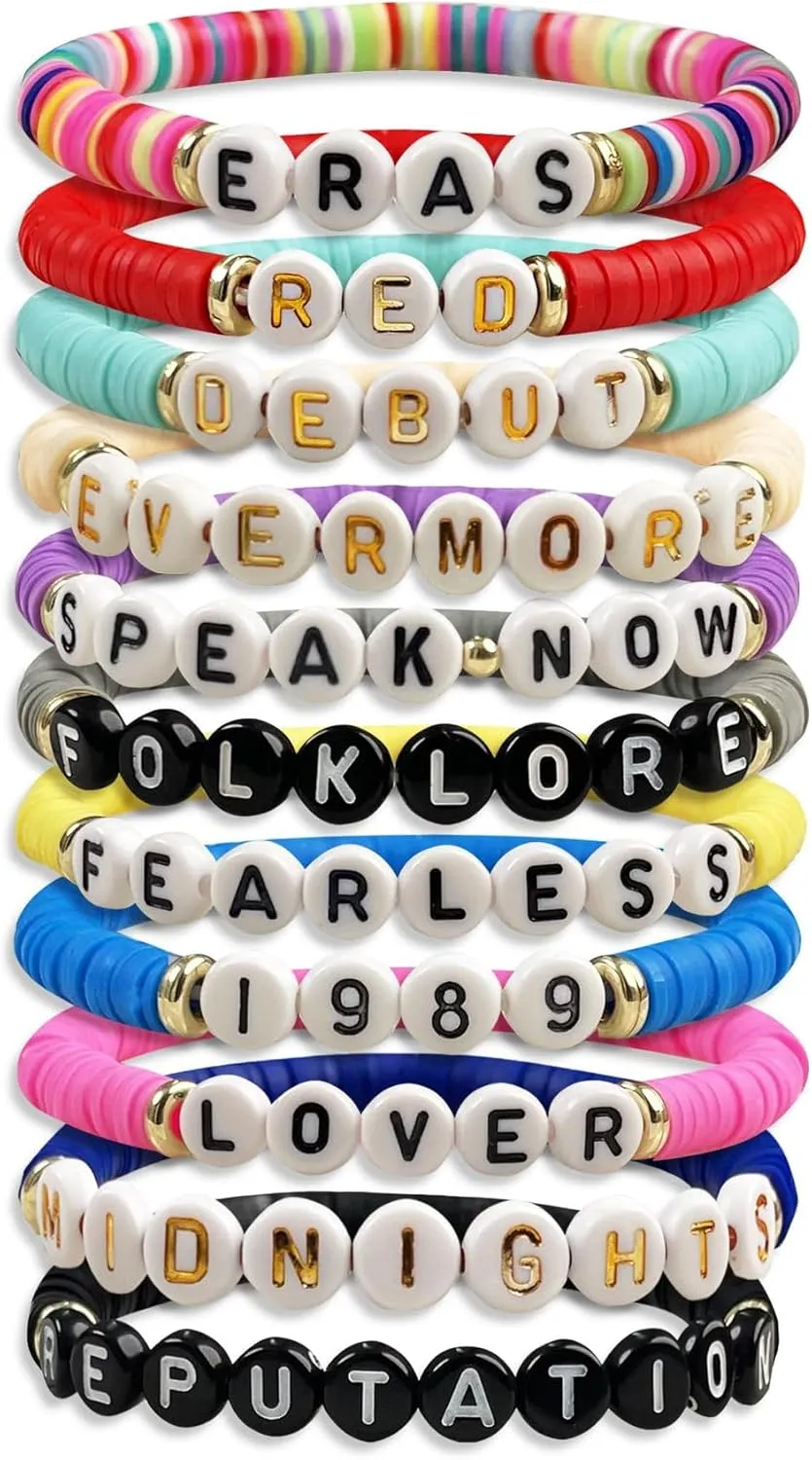 Friendship Bracelet Speak Now Fearless Bracelet Album Inspired Bracelet for Concert Outfit Gifts (11PCS)