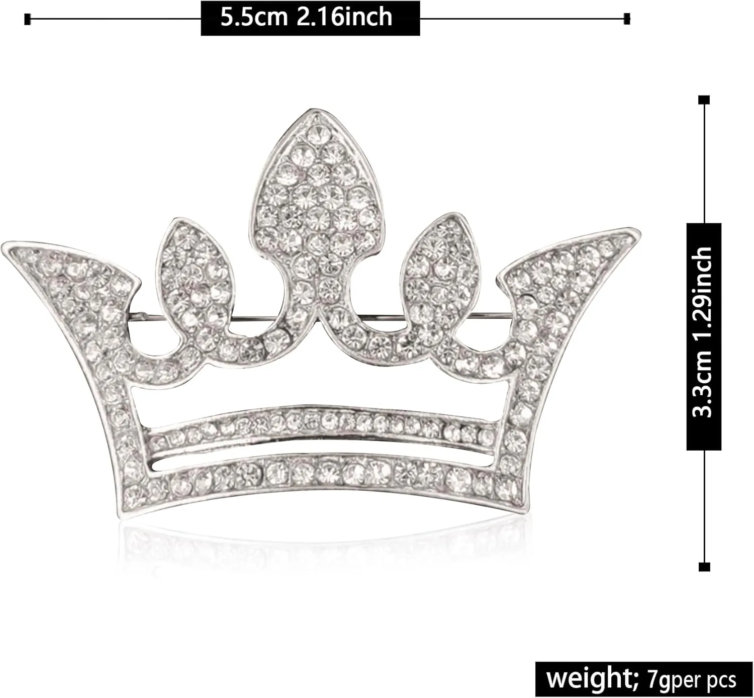 GBAHFY Crystal Rhinestone Princess Queen Crown Brooch Pin for Women - Tiara for Wedding Party Banquet Birthday