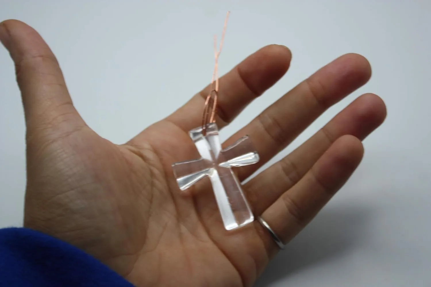 Gemstone Pendants Healing Crystal Crosses with Copper Wire for Necklace (clear-quartz)
