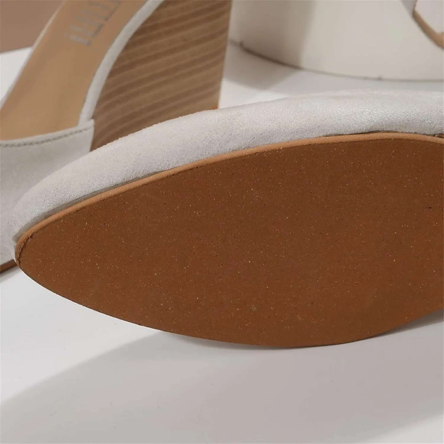 Girls Sandals Pointed Toe Closed Toe Suede Wedge Heels Thick Sole Adjustable Buckle Wedge Platform Sandals Slides