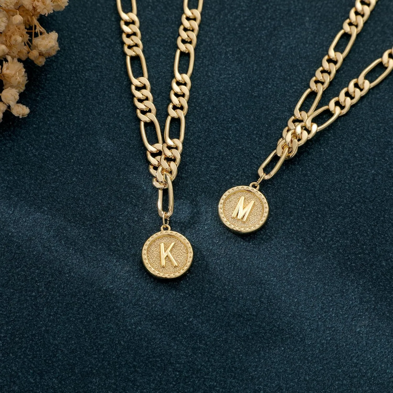 Gold Ankle Bracelets for women,14k Gold Plated Waterproof lightweight Figaro Chain Initial Anklets for Women Ankle Bracelets Set Dainty Trendy Jewelry Gift for Women
