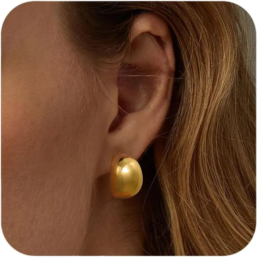 Gold Earrings for Women, 14K Gold Plated Lightweight Hypoallergenic Earrings for Women Trendy Fashion Jewelry Women's Gifts