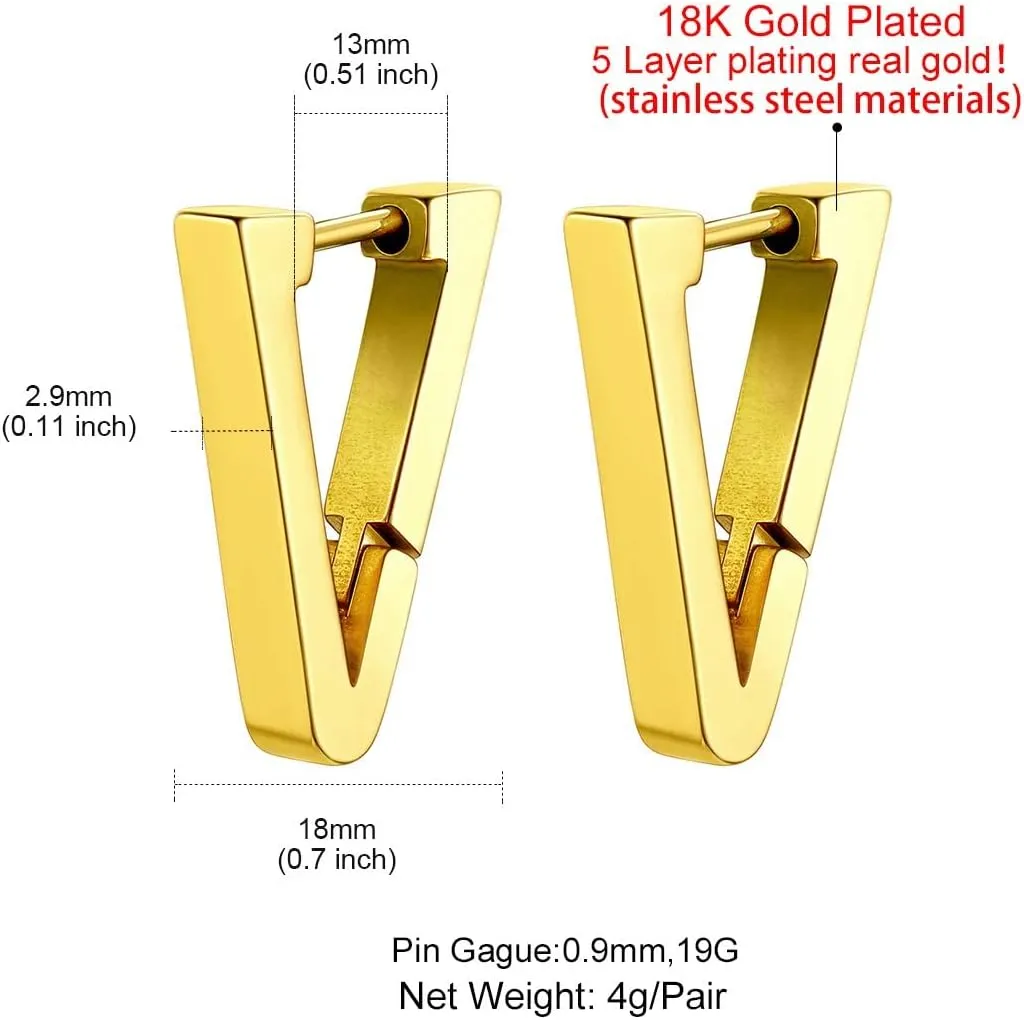 GoldChic Jewelry Mens Earrings Hoop, Surgical Steel Hipster Punk Spike Hoop Huggie Earrings for Men/Women, Hypoallergenic for Sensitive Ears,Gift Box Included