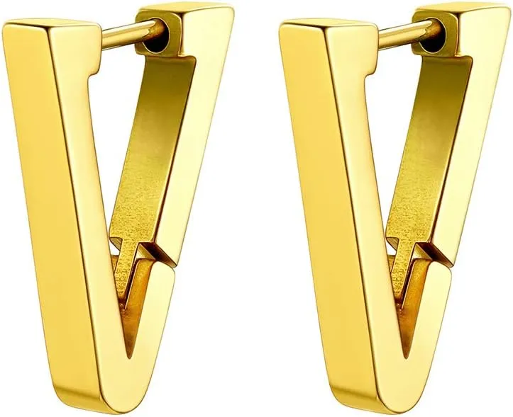 GoldChic Jewelry Mens Earrings Hoop, Surgical Steel Hipster Punk Spike Hoop Huggie Earrings for Men/Women, Hypoallergenic for Sensitive Ears,Gift Box Included