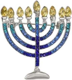 Hanukkah Menorah Brooch for Women Happy Hanukkah Brooch Pin Jewelry Creative Candlestick Lapel Pin Brooch Decoration Gift for Holiday