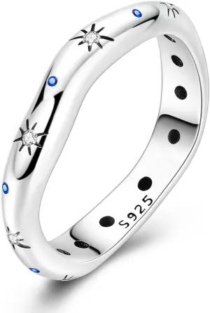 Hapour 925 Sterling Silver Ring for Women,Eternity Gorgeous Rings Stackable Rings for Women as Gifts Ring Size 6-9