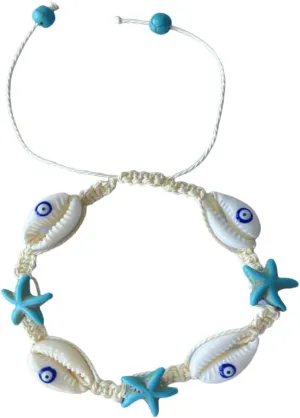 Hawaii Bracelet for Women Shell Starfish Anklet Beads Cross Turtle Bracelet Boho Summer Beach Seaside Jewelry Gift