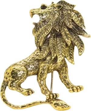 HETICA Lion Brooch Gold Men Brooch Pins for Suits Men's Lapel Pins for Suits Brooches for Women Vintage Safety Pin Punk Suit Tie Pin for Valentine's Day Anniversary Birthday Gifts