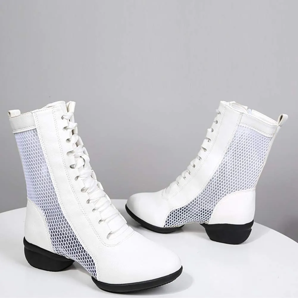 HIPPOSEUS Women High Top Jazz Dance Sneaker Split Sole Jazz Dance Boots,Model YMJ