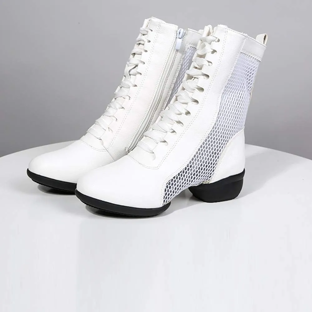 HIPPOSEUS Women High Top Jazz Dance Sneaker Split Sole Jazz Dance Boots,Model YMJ
