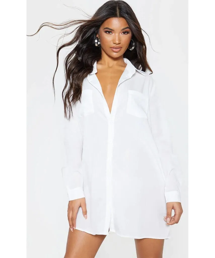 Hipster Shirt Dress White