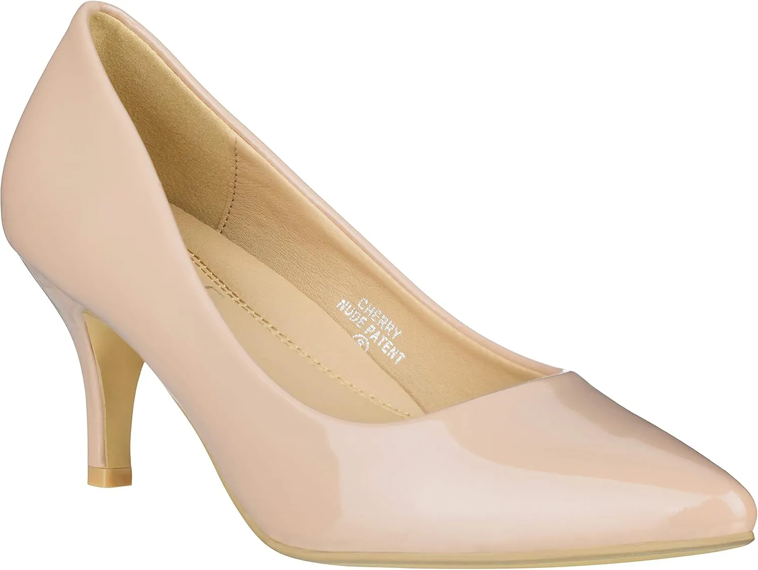 ILLUDE Classic Pointed Toe Pumps  Comfortable Low Stiletto Heel Pump Shoes  Cherry