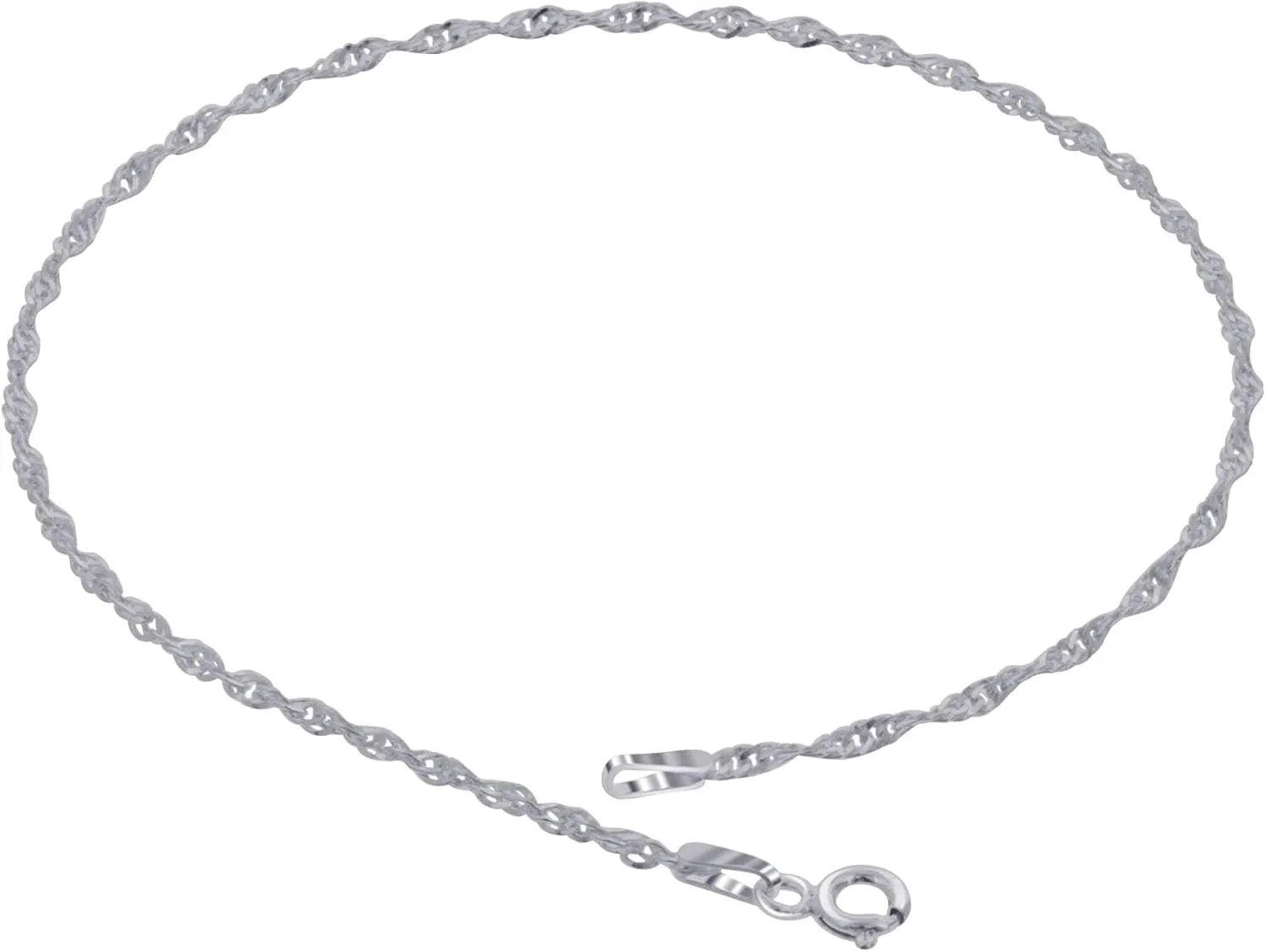 Italian 925 Sterling Silver Singapore Foot Chain & Clasp Anklet Ankle Bracelets