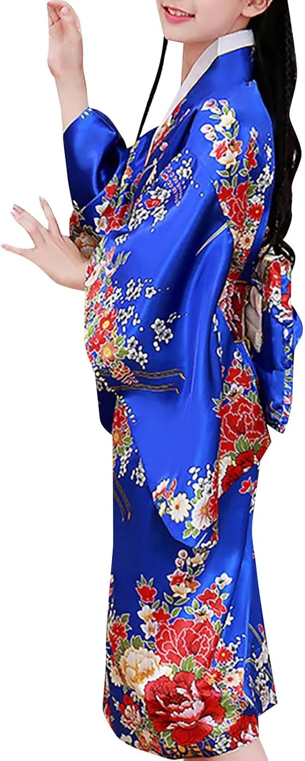 Japanese Kimono for Kids Baby Girls Clothes Outfits Long Sleeve Robe Japanese Traditional Clothes Toddler Girl Outfit