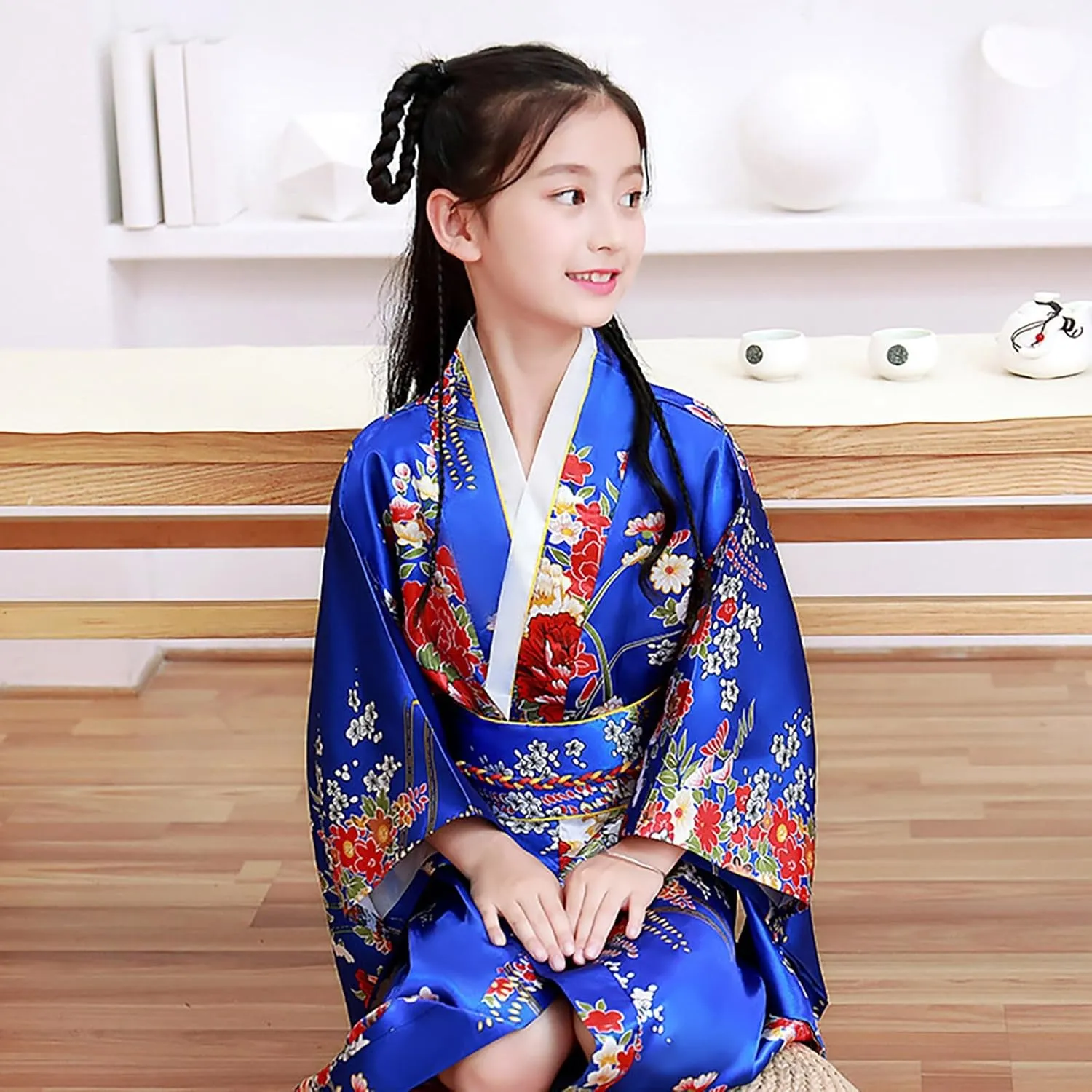 Japanese Kimono for Kids Baby Girls Clothes Outfits Long Sleeve Robe Japanese Traditional Clothes Toddler Girl Outfit