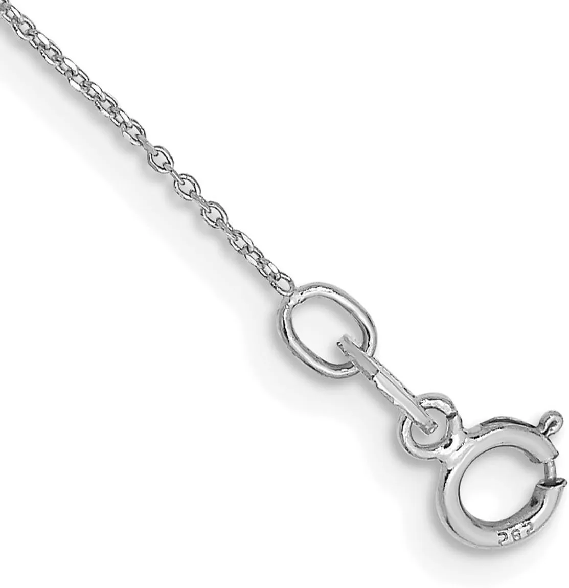 JewelryWeb 10k Solid White Gold .6mm Sparkle Cut Cable Chain Anklet-Anklet for Women and Men