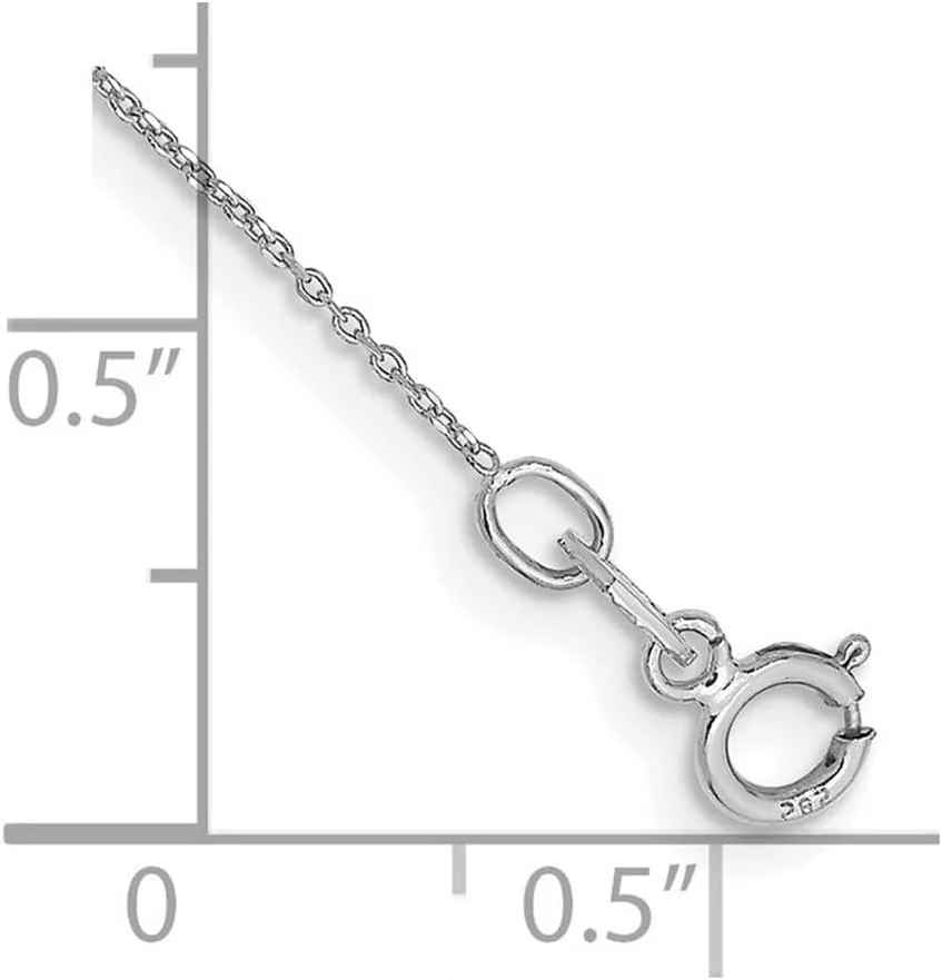 JewelryWeb 10k Solid White Gold .6mm Sparkle Cut Cable Chain Anklet-Anklet for Women and Men