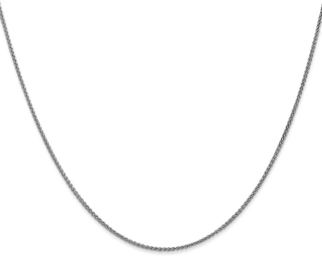 JewelryWeb 14k White Gold Solid Lobster Claw Closure 1.25mm Spiga Chain Ankle Bracelet Anklet for Women and Men