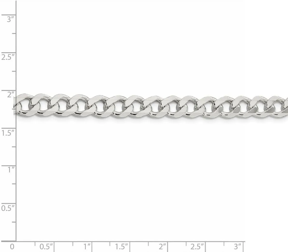 JewelryWeb 925 Sterling Silver 7.5mm Curb Chain Bracelet Link-Bracelet for Women and Men