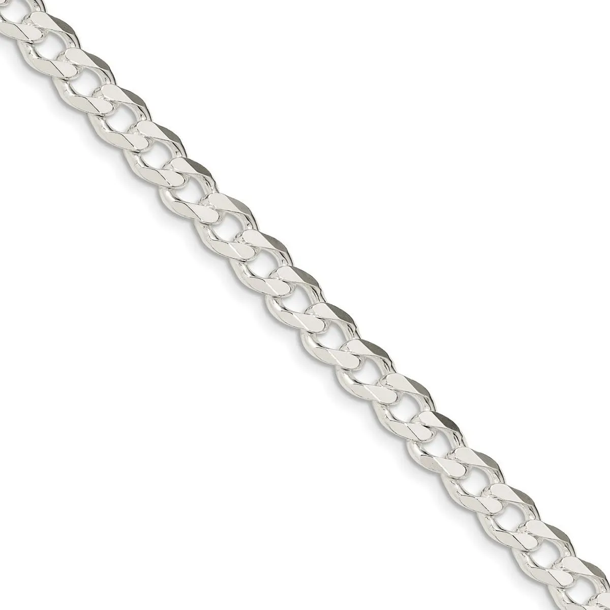 JewelryWeb 925 Sterling Silver 7.5mm Curb Chain Bracelet Link-Bracelet for Women and Men