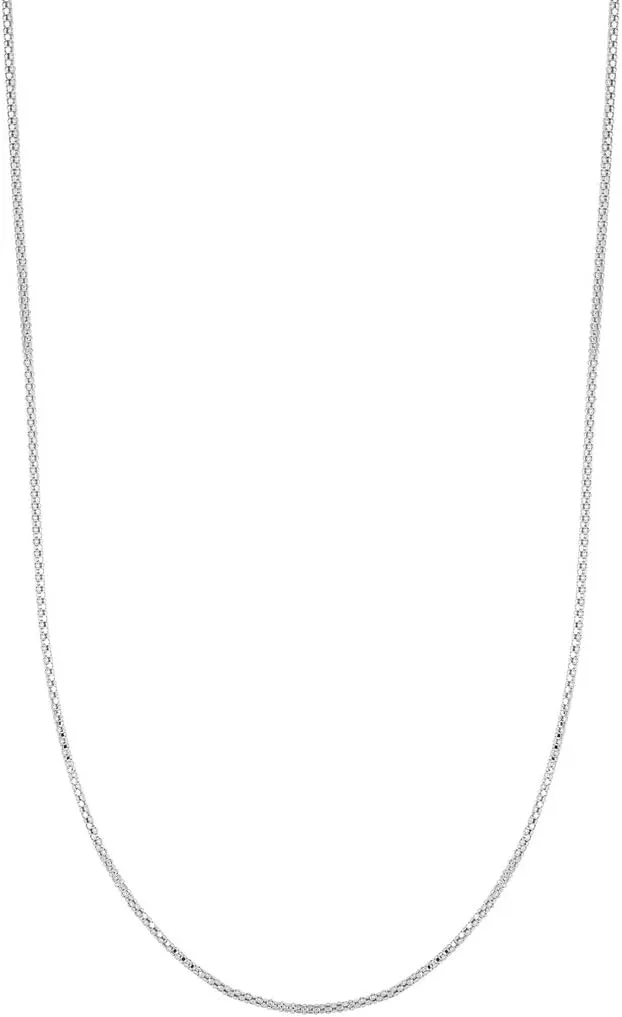 JewelryWeb 925 Sterling Silver Rhodium Finish 0.8mm Sparkle Cut Adjustable Popcorn Chain Lobster Clasp Anklet-Anklet for Women and Men