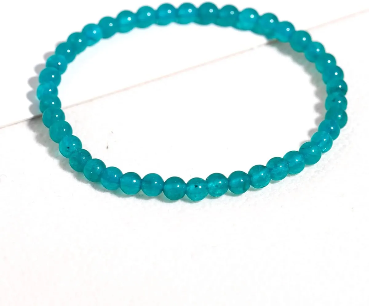 Jewever 2Pcs Genuine Semi Gems Friendship Beaded Bracelets for Women Crystals and Gemstones Stretch Healing Bracelets Beads 4mm
