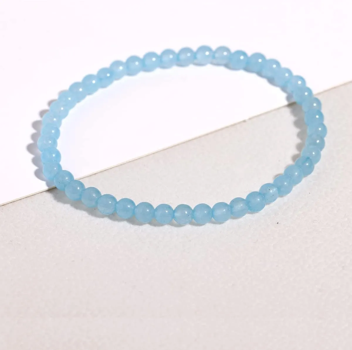 Jewever 2Pcs Genuine Semi Gems Friendship Beaded Bracelets for Women Crystals and Gemstones Stretch Healing Bracelets Beads 4mm