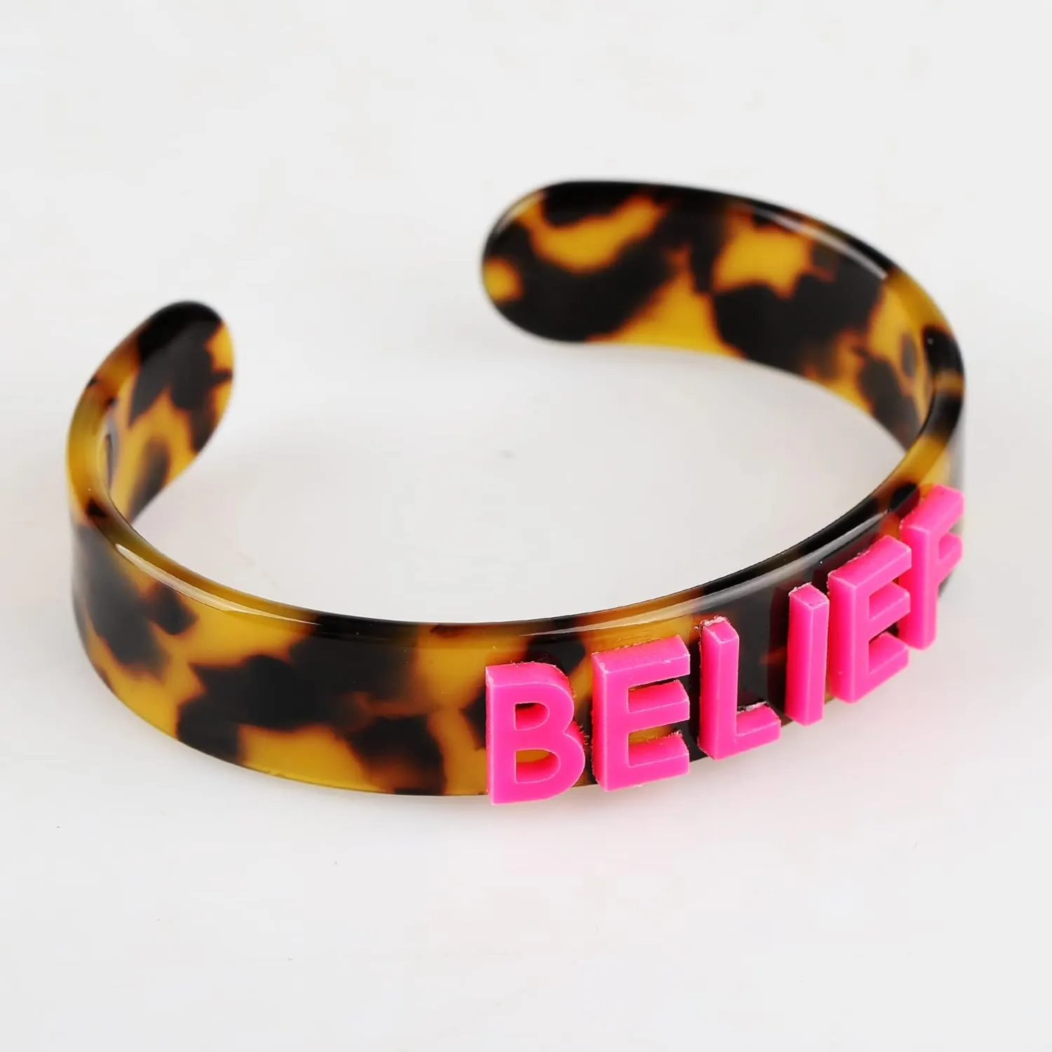 JINLIN Personalized Open Cuff Bracelet Tortoise Shell Marbled Bangles Bracelet Acrylic Resin Lightweight Fashion Colorblock Bangle for Women Teens