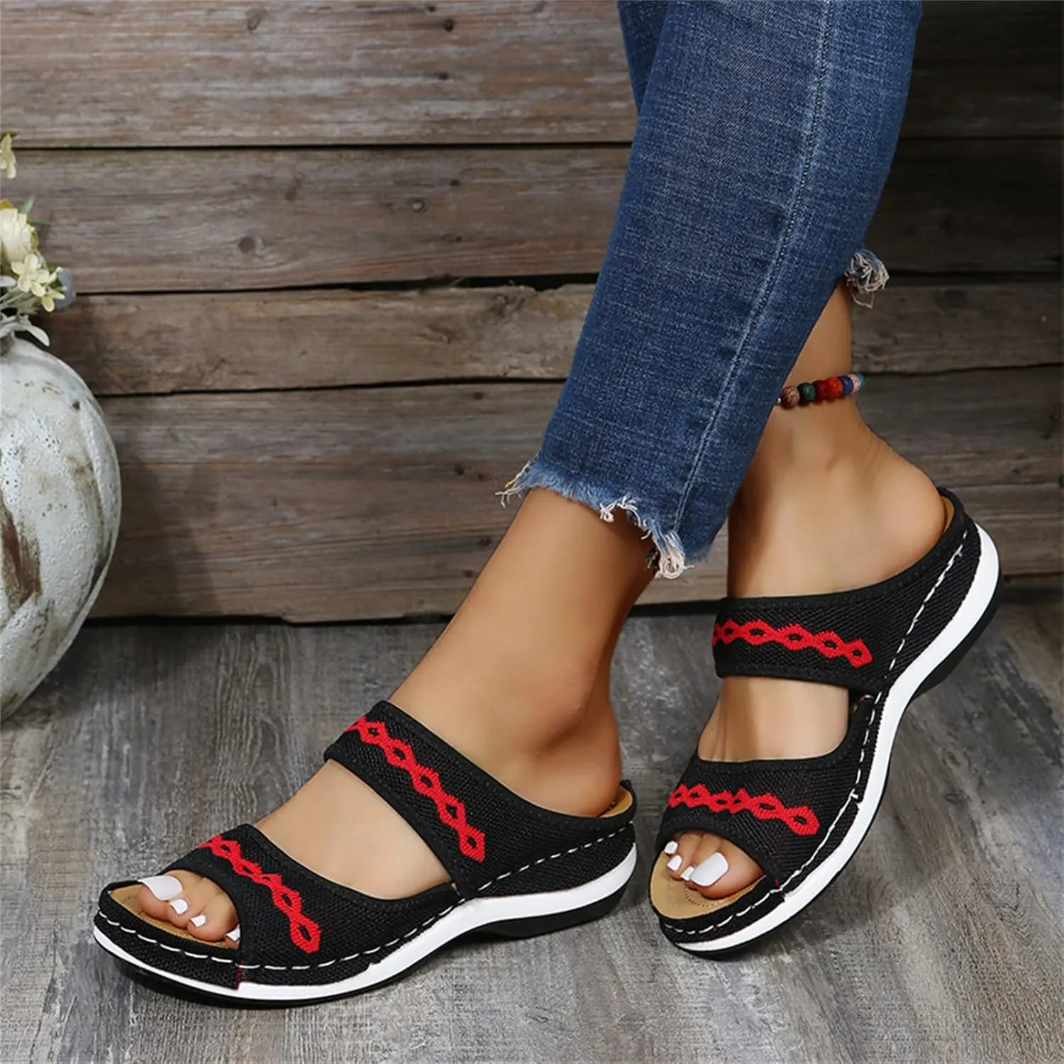 Ladmiple Dress Sandals For Women Orthotic Dressy Summer Arch Support Orthopedic Flip Flops Slides for Plantar Fasciitis