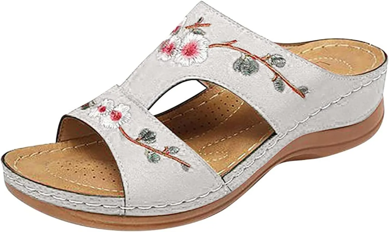 Ladmiple Orthopedic Sandals For Women Dressy Summer Comfortable Slip On Orthotic Flip Flops Walking Shoes With Arch Support
