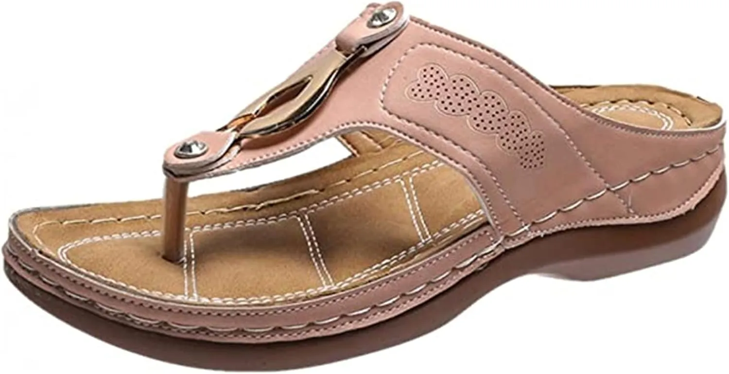 Ladmiple Orthopedic Sandals For Women Elegant Orthotic Flips Flops Arch Support Flat feet Slides Comfortable Walking Shoes