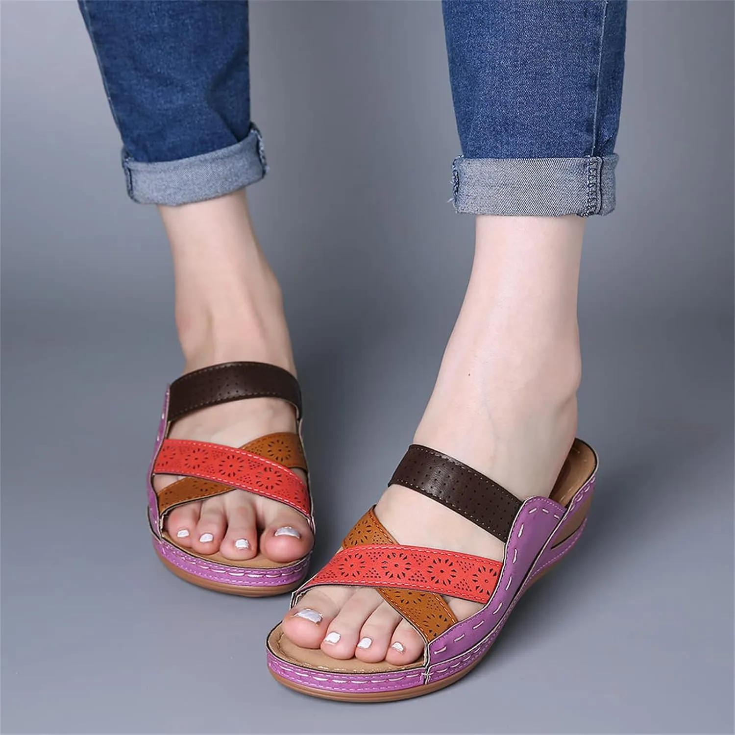 Ladmiple Orthotic Dress Sandals For Women With Arch Support Fashion Comfortable Slides Slippers Orthopedic Flip Flops