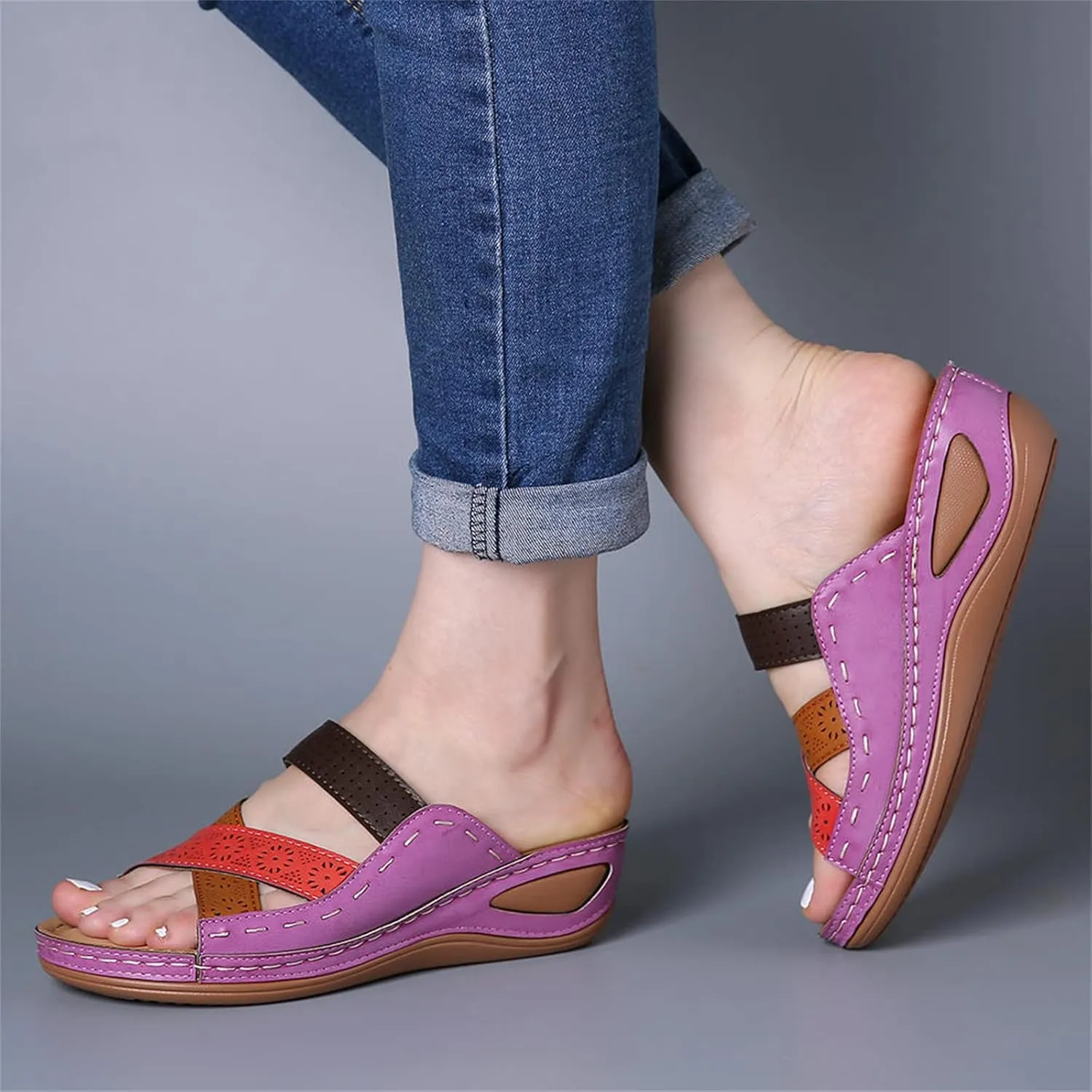 Ladmiple Orthotic Dress Sandals For Women With Arch Support Fashion Comfortable Slides Slippers Orthopedic Flip Flops