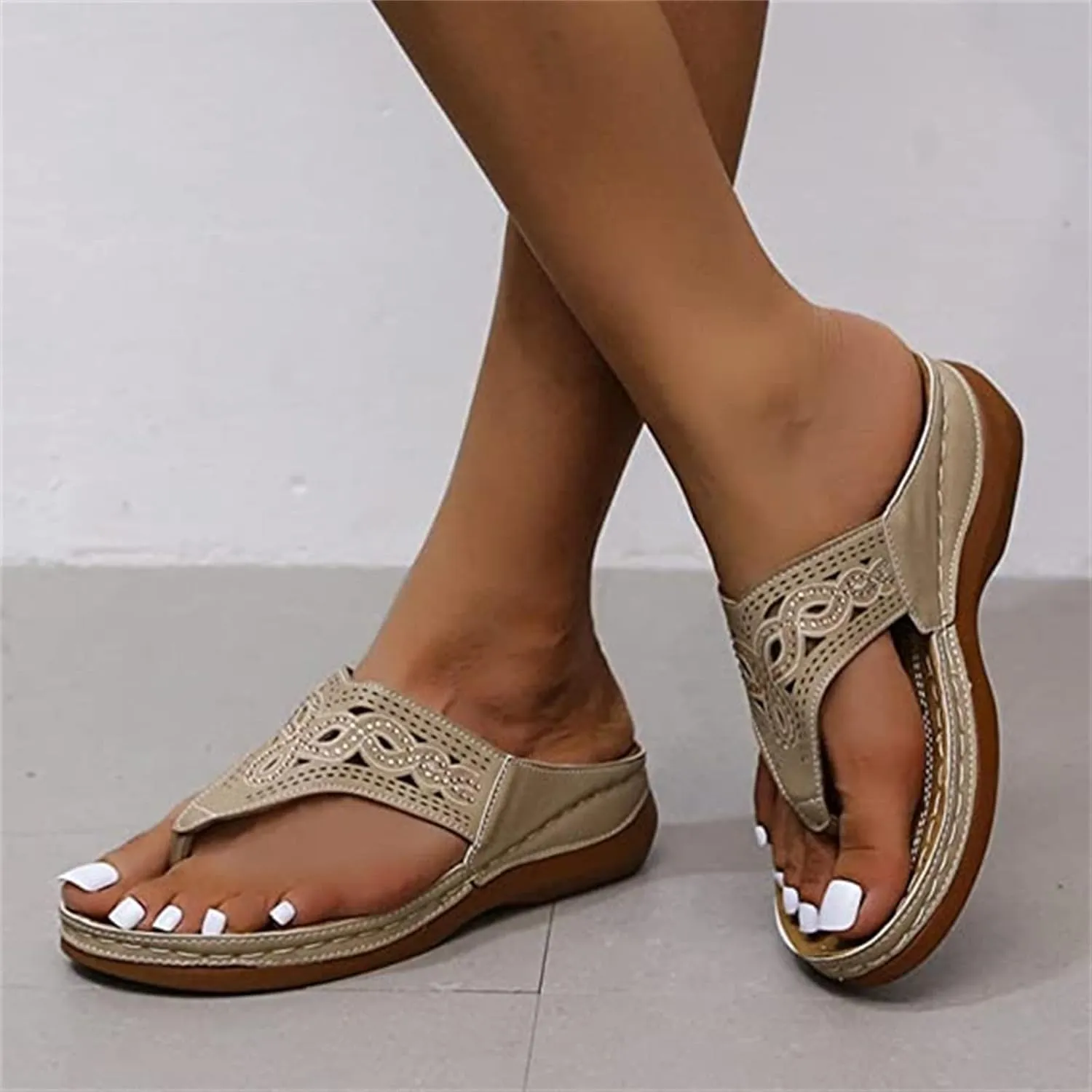 Ladmiple Orthotic Dress Sandals For Women With Arch Support Orthopedic Flip Flops Summer Comfortable Walking Slides