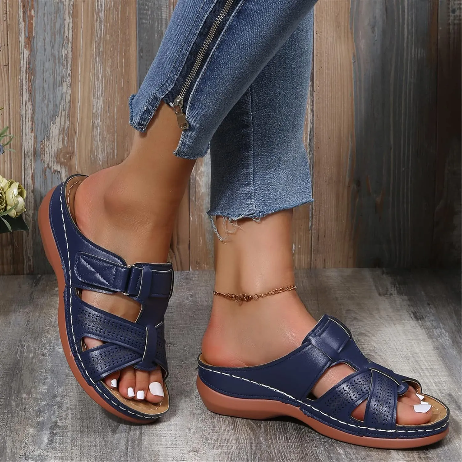 Ladmiple Orthotic Sandals For Women Plantar Fasciitis Comfortable Arch Support Dressy Summer Orthopedic Flip Flops Slides