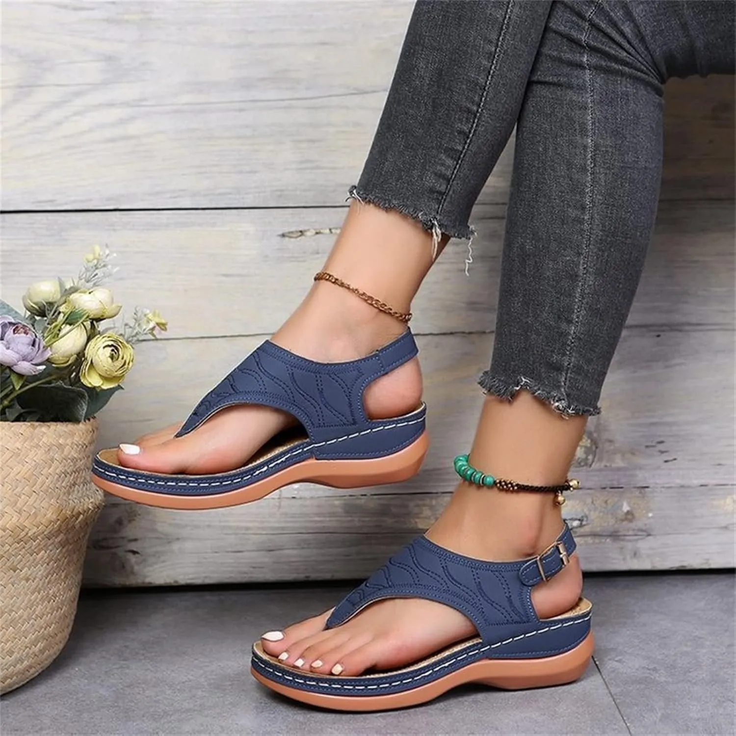Ladmiple Orthotic Sandals For Women With Arch Support Orthopedic Flip Flops Soft Dressy Summer Beach Shoes Comfortable Slides