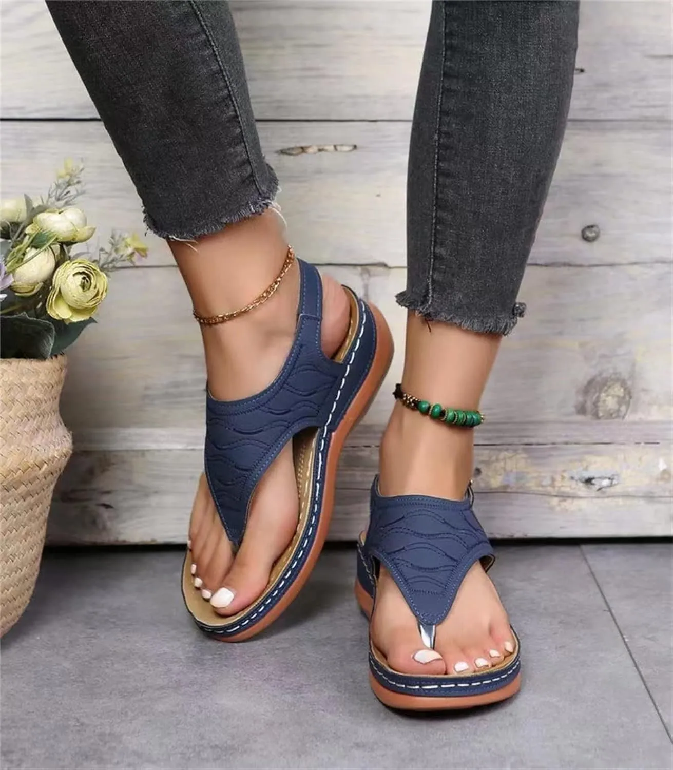 Ladmiple Orthotic Sandals For Women With Arch Support Orthopedic Flip Flops Soft Dressy Summer Beach Shoes Comfortable Slides