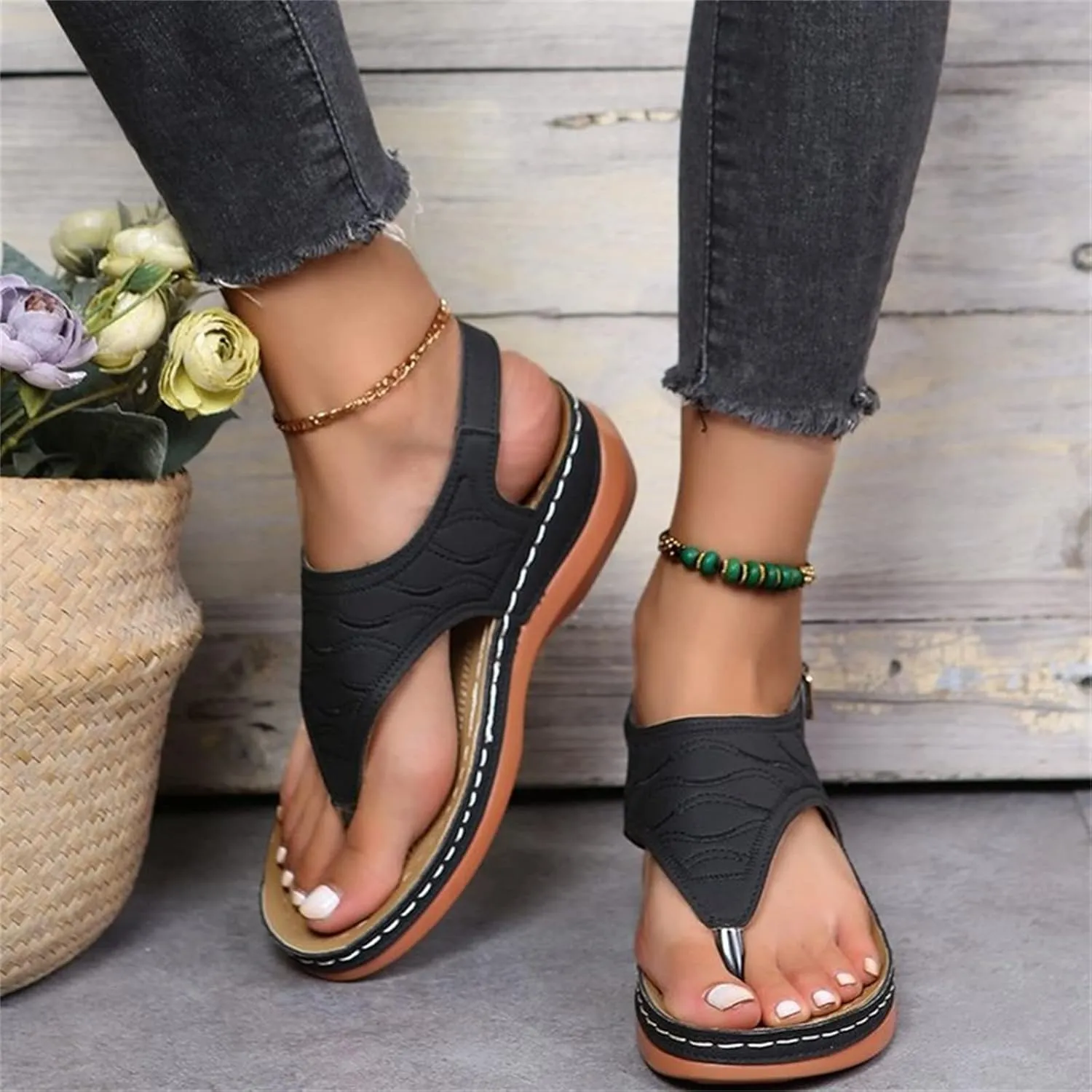 Ladmiple Orthotic Sandals For Women With Arch Support Orthopedic Flip Flops Soft Dressy Summer Beach Shoes Comfortable Slides